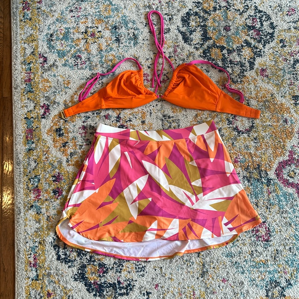 Orange and Pink swimsuit